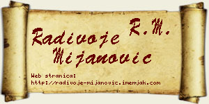 Radivoje Mijanović vizit kartica